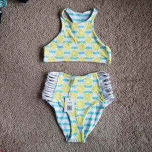 2 Piece reversible high waist swimsuit